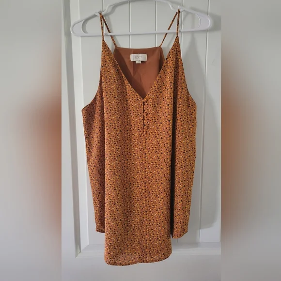 LOFT Orange Floral Sleeveless Camisole Top Meduim - Picture 4 of 5